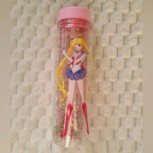 Sailor Moon Glitter Water Bottle with Pink Lid